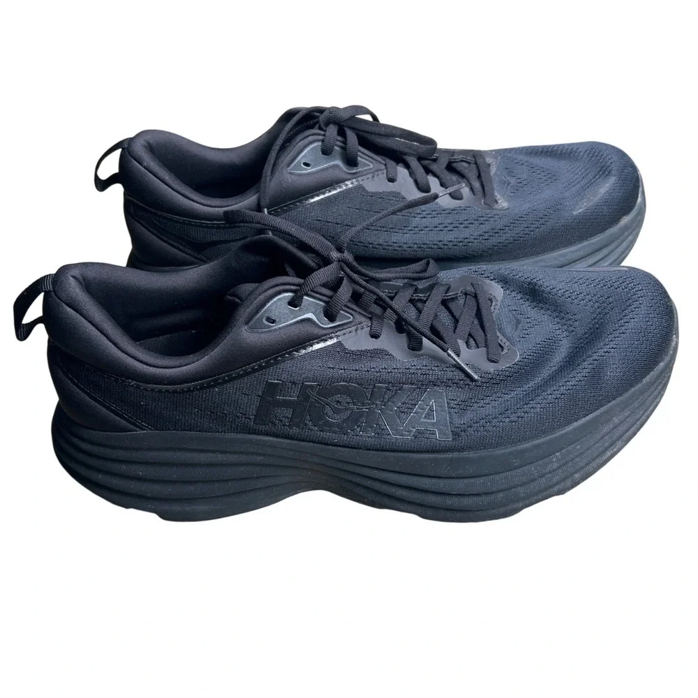 Hoka Bondi 8 Sneakers Mens 13D Black Running Shoes 1123202 BBLC Max Cushion
